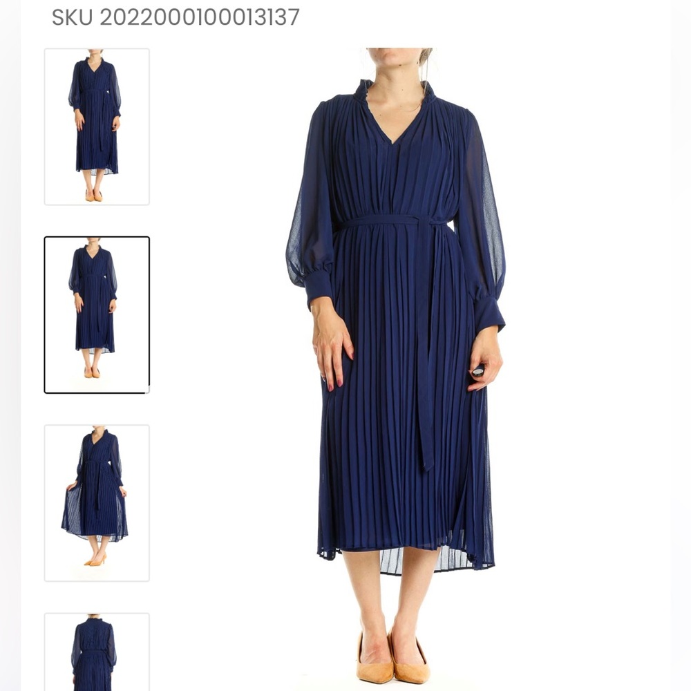 Banana Republic Blue Pleated Dress